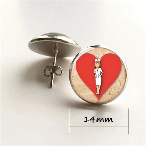 Nurse Earring Nurse On Behalf Of Love Heart Earring Glass Photo T For Nurse Jewelry Earring