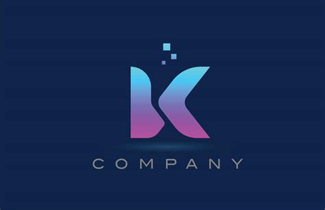 Pink Blue K Alphabet Letter Logo Icon Design Creative Template For