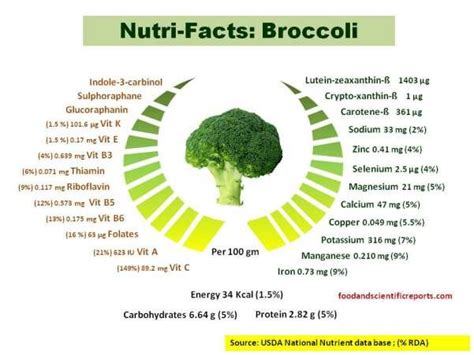 Maybe you would like to learn more about one of these? Nutrifacts about broccoli (USDA, National Nutrient ...