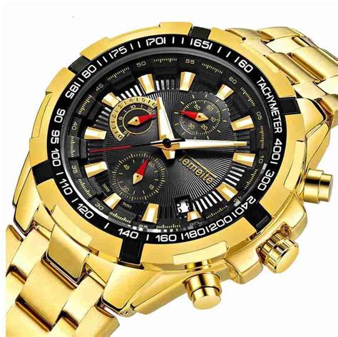 Golden Luxury Waterproof Wristwatch Men Quartz Watch Stirmas