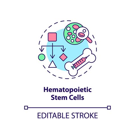 2D Editable Multicolor Hematopoietic Stem Cells Icon Simple Isolated