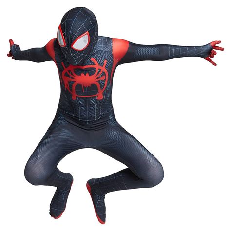 Kids Miles Morales Spiderman Costume Boys Girls Spider Man Cosplay Cos