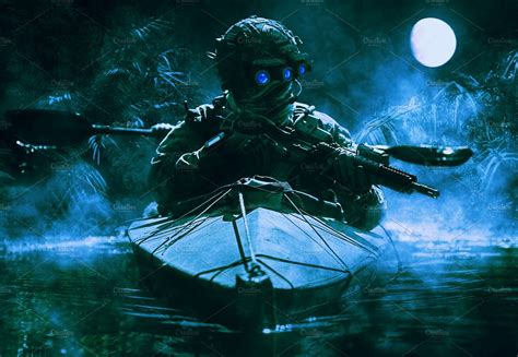 Special Forces Operators With Night Vision Goggles High Quality