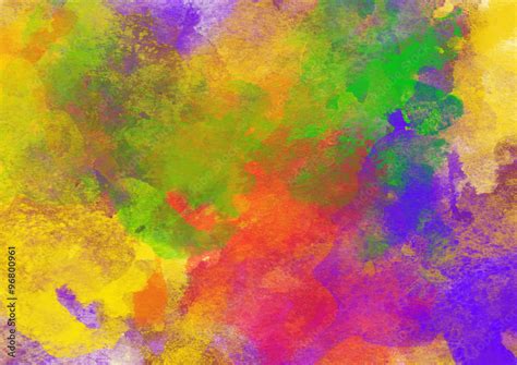 Artistic Rainbow Colors Splash Watercolor Background Stock Illustration