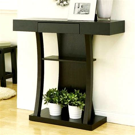 Holston contemporary narrow console table, black with white by southern enterprises (1) $102. Wood Contemporary Console Table Wall Furniture Hallway ...