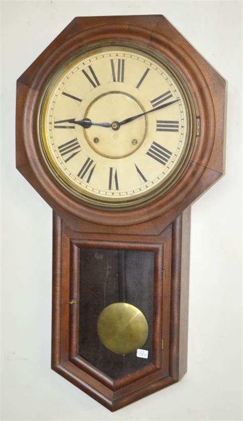 Antique Ansonia Regulator A Long Drop Clock Black Walnut Ve