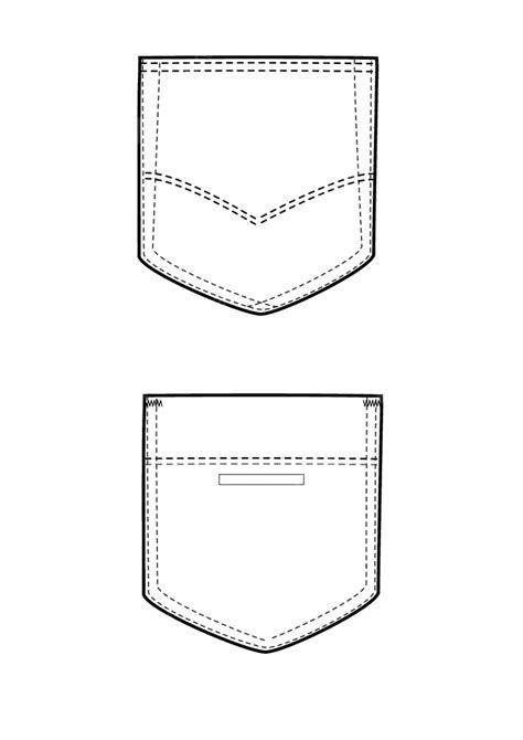 Patch Pocket Vector Art Png Vector Diagram Of Garment Quilted Patch