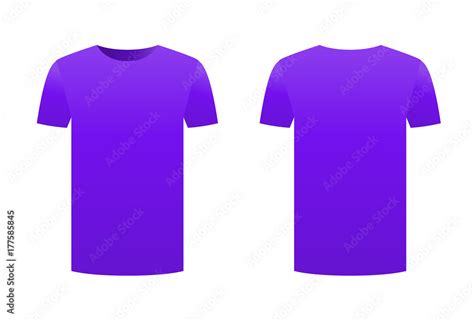 Violet Purple T Shirt Template Shirt Isolated On White Background Front
