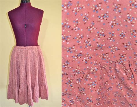 1970s Vintage Prairie Peasant Skirt In Dusty Rose Size M L Etsy