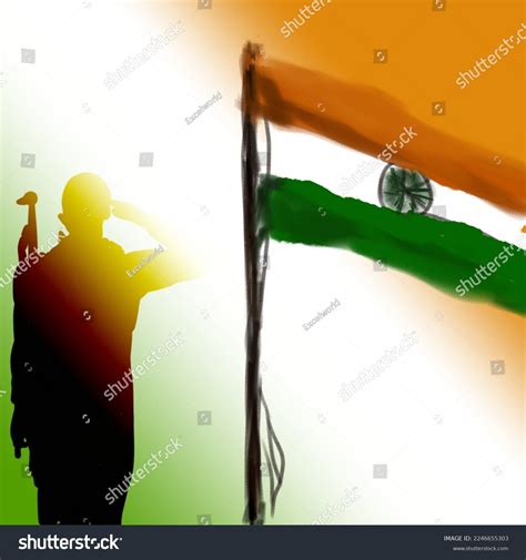 Indian Army Salute Indian Flag Wallpaper Stock Illustration 2246655303