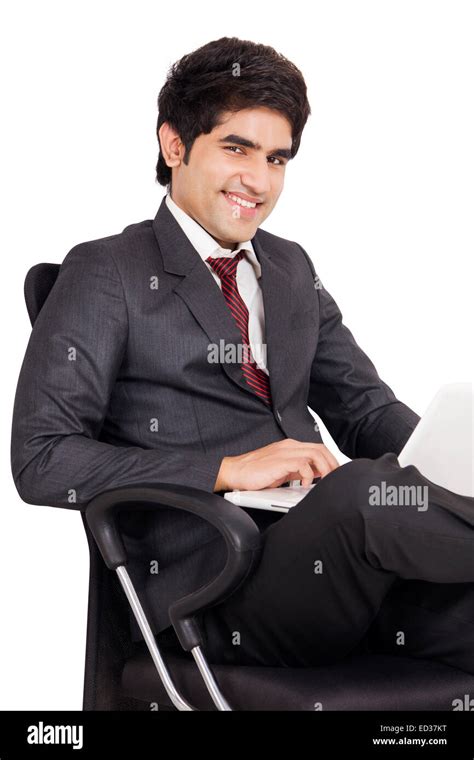 1 Indian Business Man Laptop Working Stock Photo Alamy