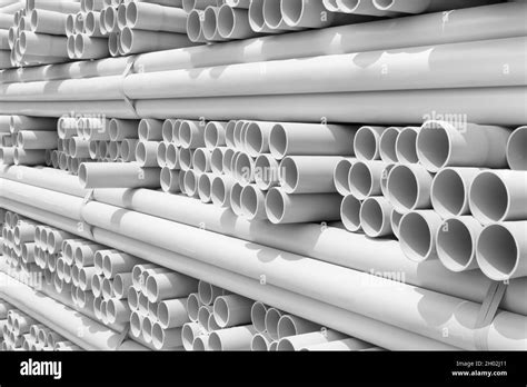 White Pvc Pipes Stacked In Construction Site Stock Photo Alamy