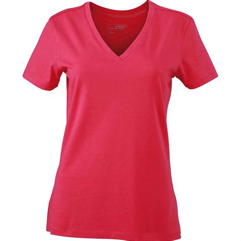 T Shirt Femme Col V Coton Extensible Avec élasthanne Manches Courtes