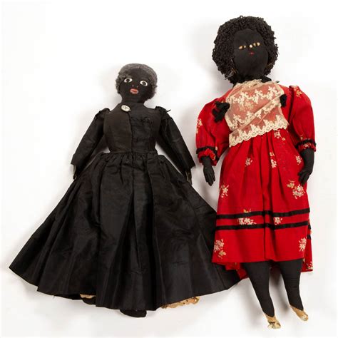 black americana cloth dolls lot of two jeffrey s evans and associates