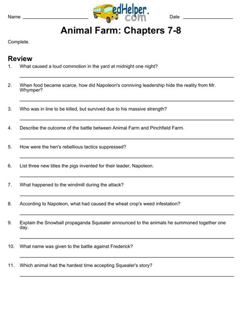 Top 122 Animal Farm Questions And Answers Chapter 7