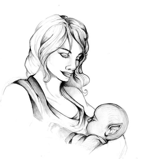 Mother Holding Baby Sketch At Explore Collection