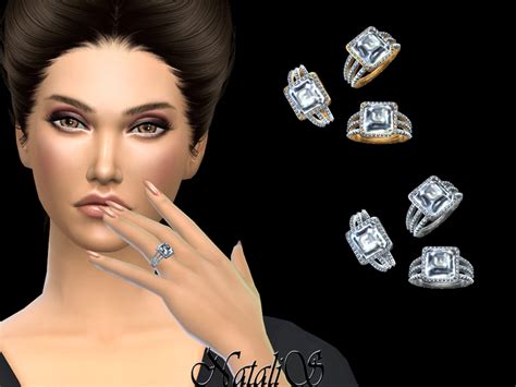 The Sims Resource Natalisasscher Cut Diamond Ring Pave
