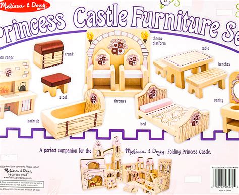 Melissa And Doug Wooden Princess Castle Furniture Set Au