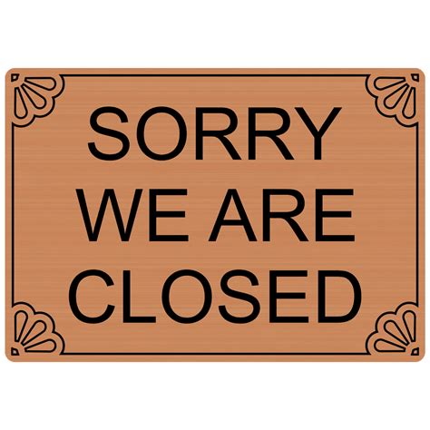 Sorry We Are Closed Engraved Sign Egre 17947 Blkoncpr