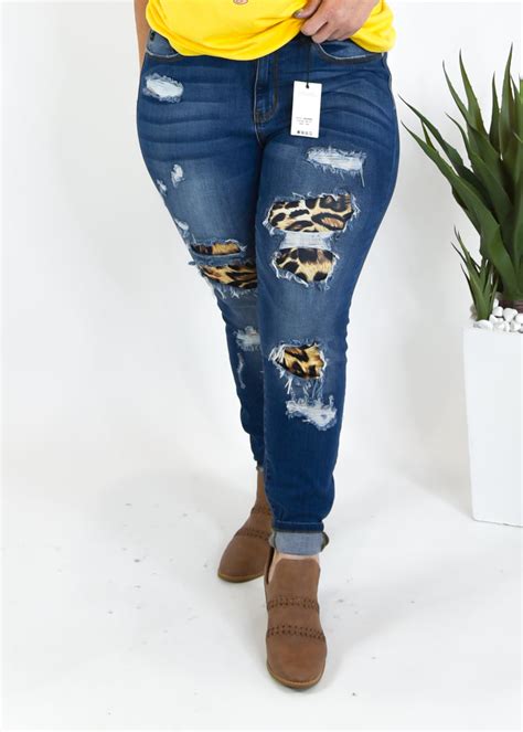 judy blue leopard patched mid rise denim jeans infinity lace boutique