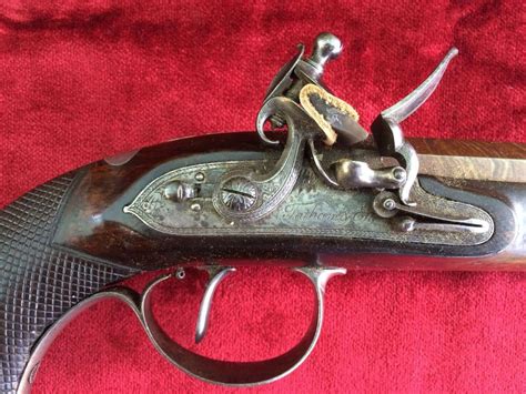 X X X Sold X X X A Fine Cased Pair Of Flintlock Duelling Pistols Made