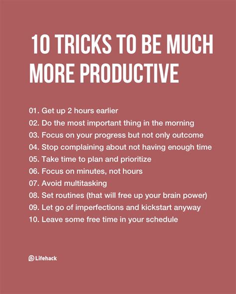 10 Tricks To Be Much More Productive Lifehack