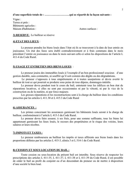 Modelé De Bail A Ferme Doc Pdf Page 2 Sur 4