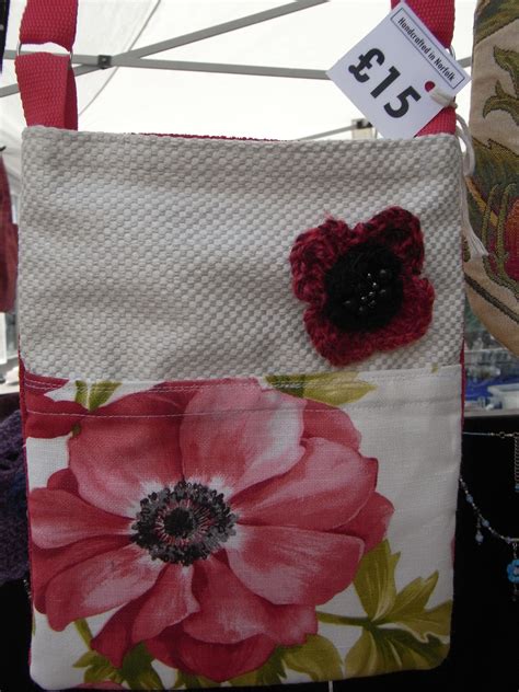 Poppy Shoulder Fabric Bag With Detachable Corsage