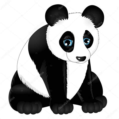 Lindo Oso Panda Personaje Dibujos Animados — Vector de stock © Talissa1