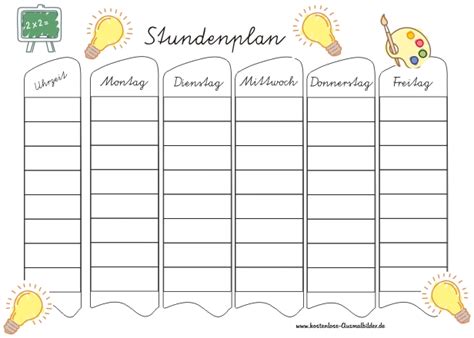 Weitere ideen zu schmetterlingsmobile, bastelarbeiten, bastelideen. Stundenplan Vorlage - Bunter Stundenplan