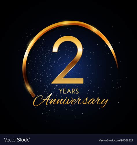 Template Logo 2 Year Anniversary Royalty Free Vector Image