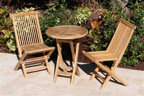 Our furniture made with solid teak wood as. Folding Bistro Teak Set - Oceanic Teak Furniture