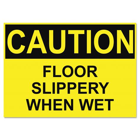 osha safety signs caution slippery when wet yellow black 10 x 14 sierra office systems