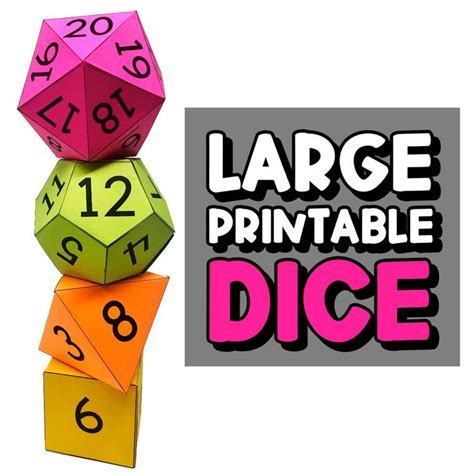 My Math Resources Large Printable Dice Templates Video