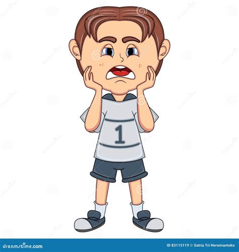 Little Boy Sad Cartoon Stock Vector Illustration Of Caucasian 83115119