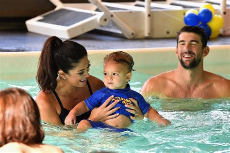 Michael Phelps Swimming With Son Boomer August 2017 Popsugar