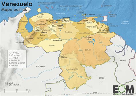 El mapa político de Venezuela Easy Reader