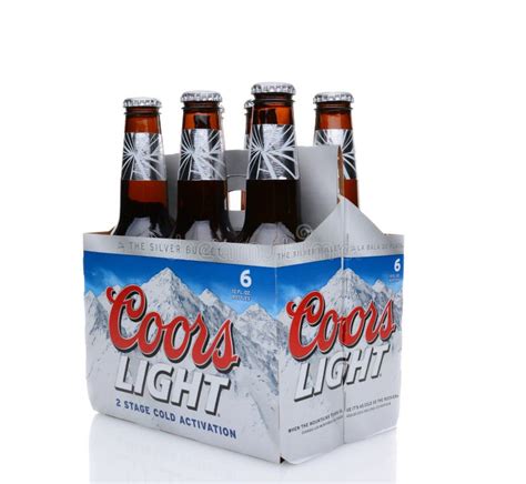 Coors Light Six Pack Side End View Editorial Image Image Of Brand