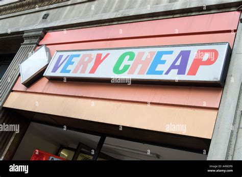 Very Cheap Shop Sign Stock Photo Alamy