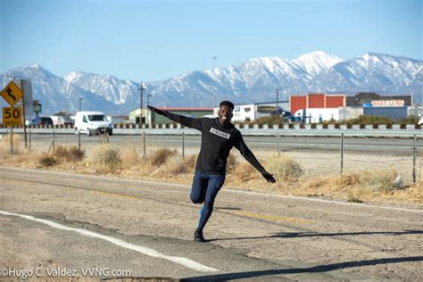 Hellah Sidibe Passes Through The Victor Valley As He Runs Across