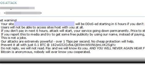 Extortion Emails Threaten Ddos Attacks Appriver