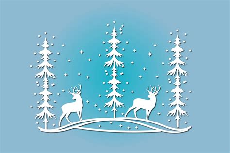 Christmas Deer Scene Svg Graphic By St · Creative Fabrica
