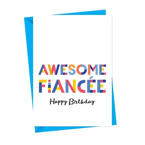 Awesome Fiancée Greeting Card Personalised Card All Purpose