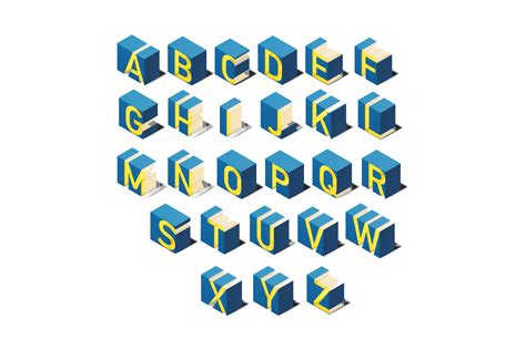 Cube 3d Font Isometric View 01 Gk Mockups Store