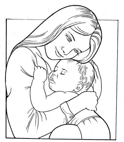 Mamá Y Bebé Para Colorear Baby Coloring Pages Mothers