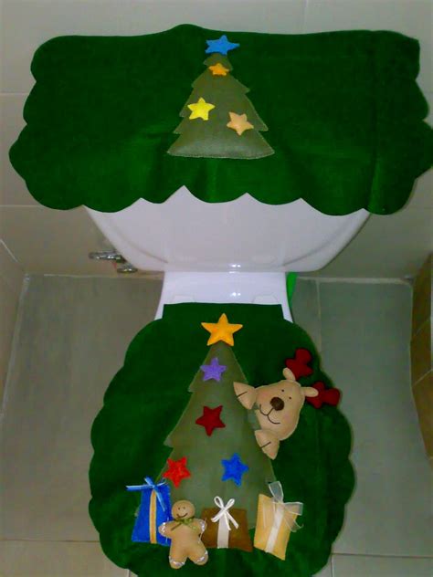 Jogo de banheiro de crochê: CREACIONES LUZMA: Juegos de baño Navidad en fieltro