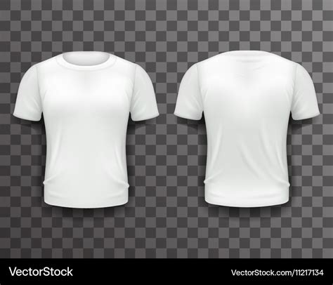 T Shirt Template Front Back Realistic 3d Design Vector Image