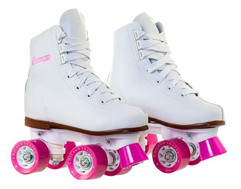 Size J12 Chicago Girls Rink Roller Skate White Youth Quad Skates Trend