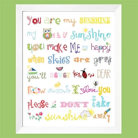 You Are My Sunshine Print 8 In X 10 In Rainbow Colors For