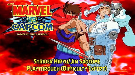 Marvel Vs Capcom 1 Strider Hiryu🐱‍👤jin Saotome💥 Playthrough